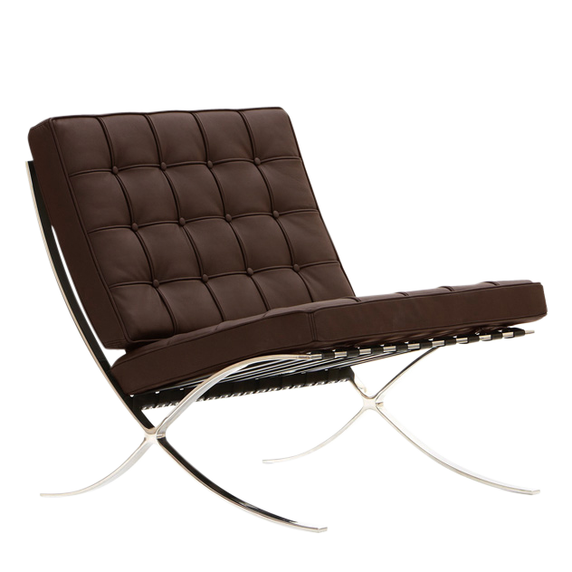 Ludwig Mies vd Rohe style, Lounge stoel Barcelona Pavillion bruin