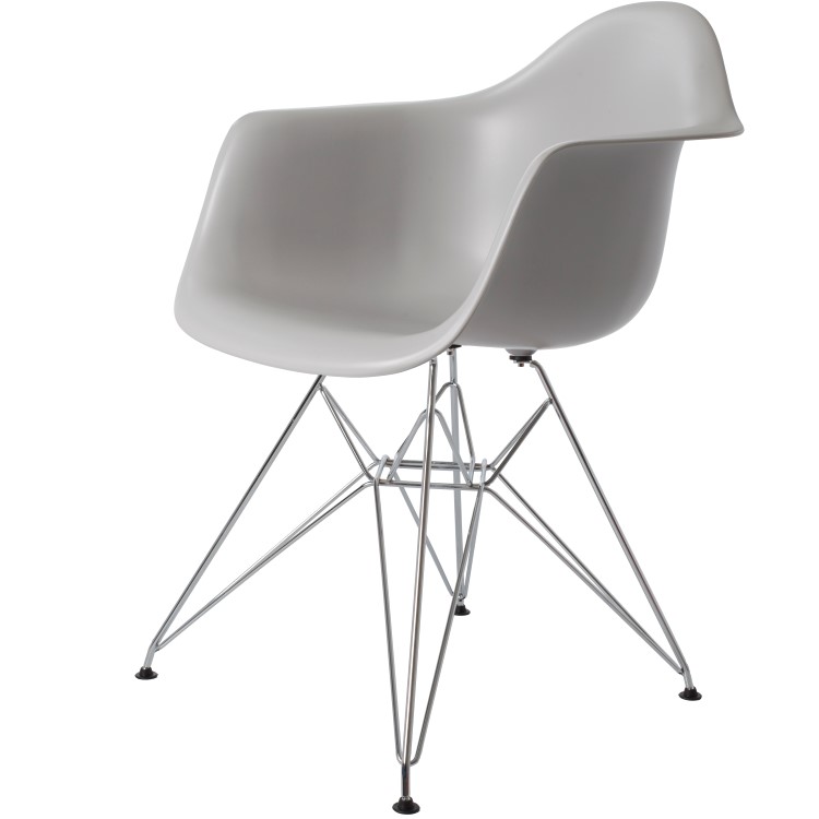 Charles Eames style, Eetkamerstoel DAR PP lichtgrijs