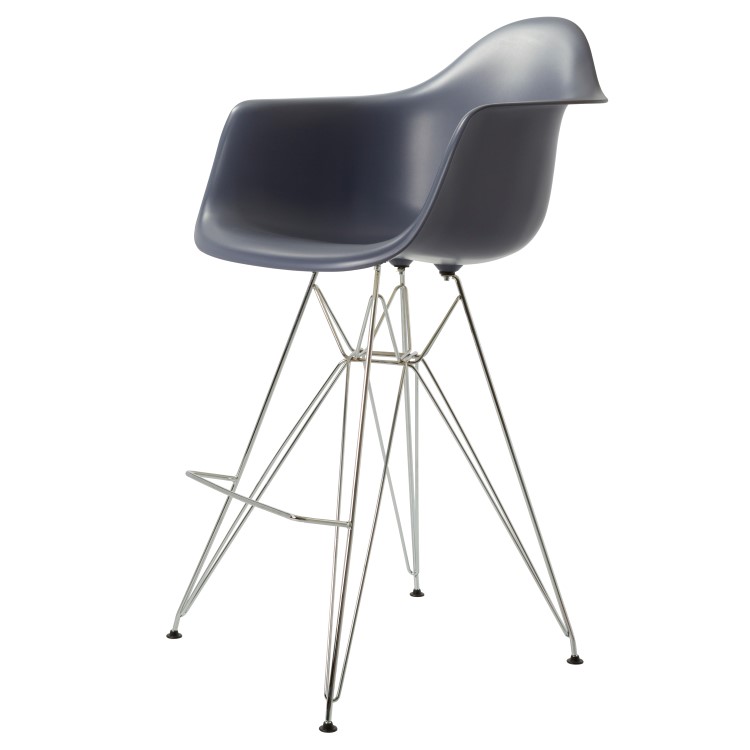 Charles Eames style, Barkruk DAR PP donkergrijs