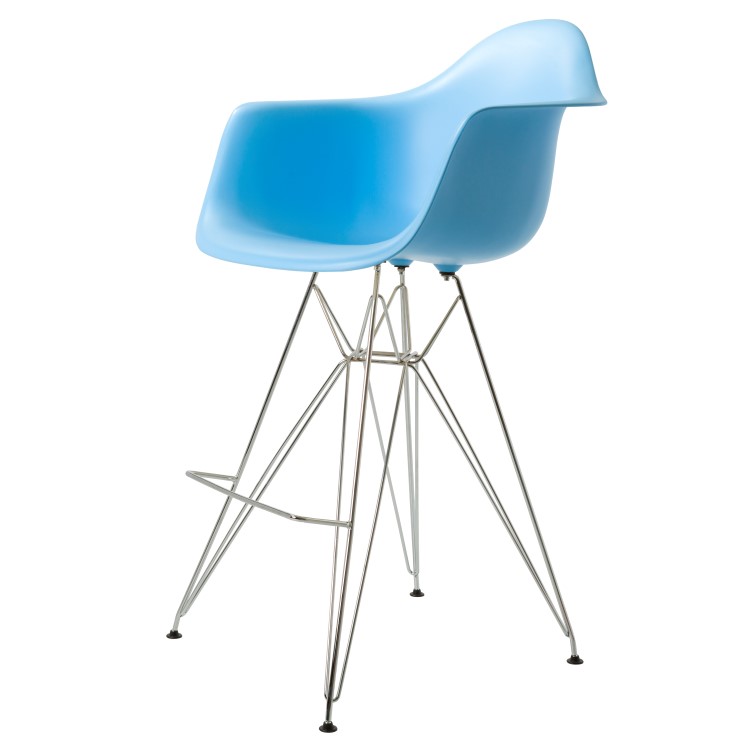 Charles Eames style, Barkruk DAR PP lichtblauw