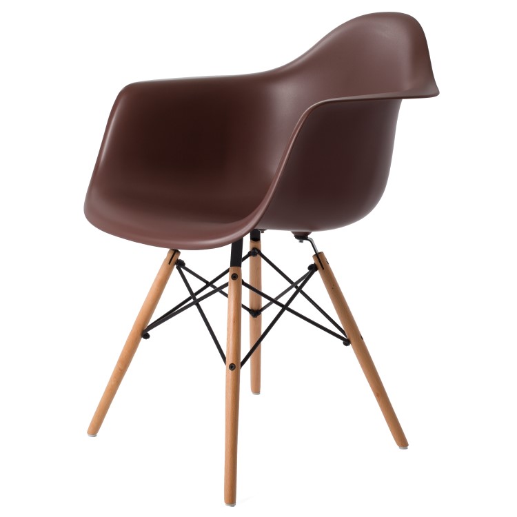 Charles Eames style, Eetkamerstoel DAW PP bruin