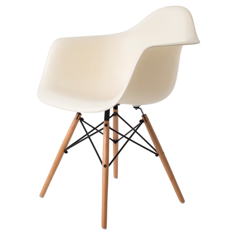 Charles Eames style, Eetkamerstoel DAW PP creme