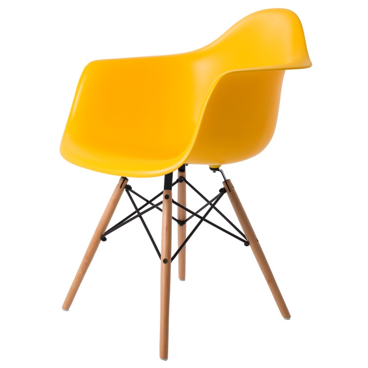 Charles Eames style, Eetkamerstoel DAW PP geel