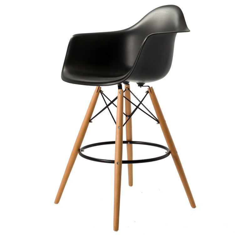 Charles Eames style, Barkruk DAW kruk PP zwart