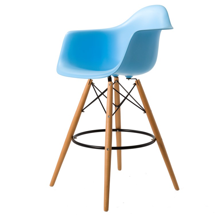 Charles Eames style, Barkruk DAW kruk PP lichtblauw