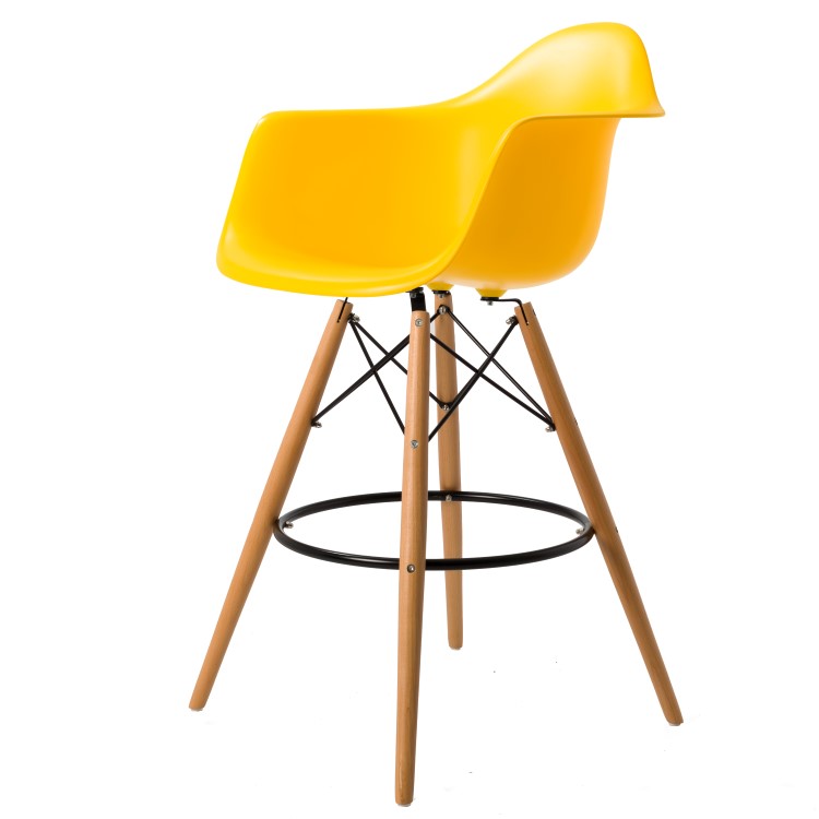 Charles Eames style, Barkruk DAW kruk PP geel