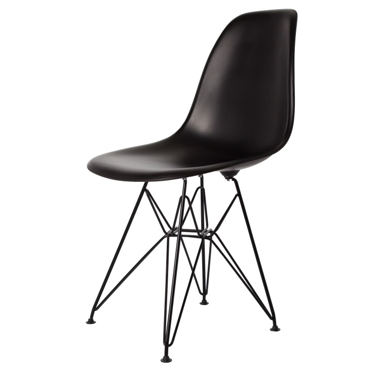 Charles Eames style, Eetkamerstoel DSR mat PP zwart