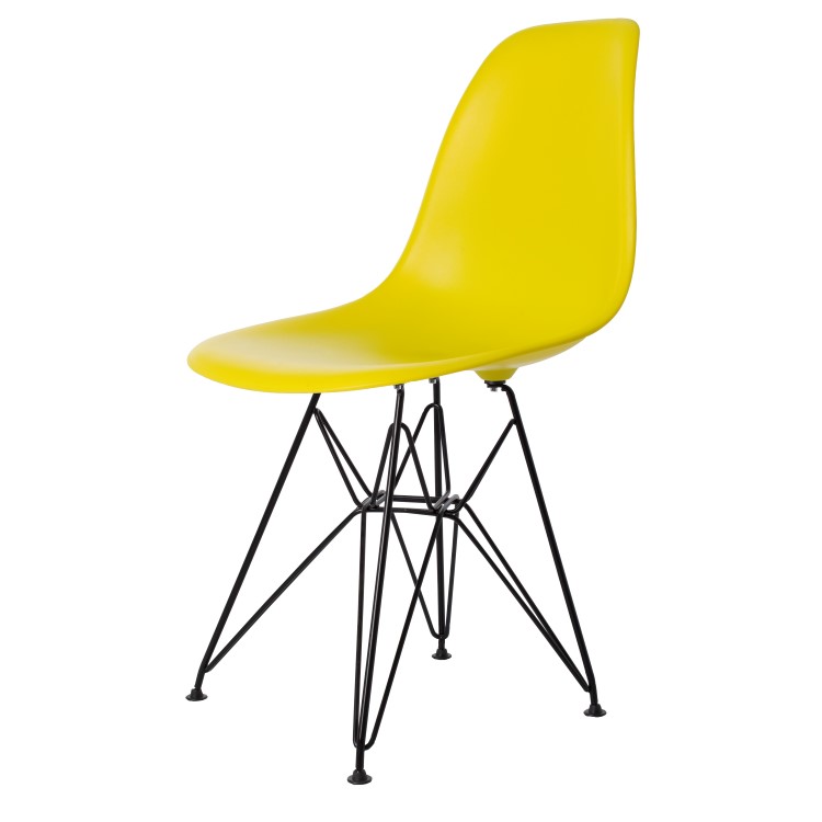 Charles Eames style, Eetkamerstoel DSR mat PP neon lime