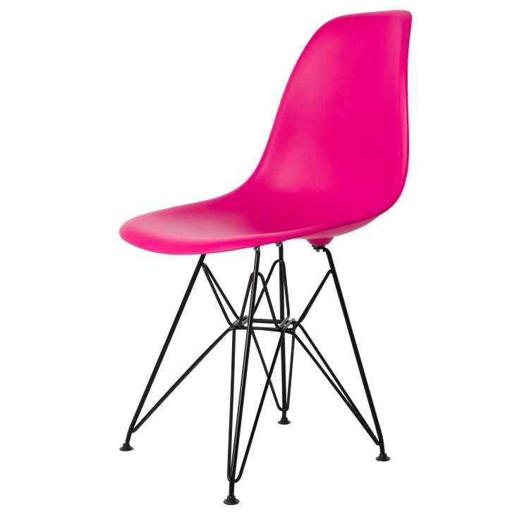 Charles Eames style, Eetkamerstoel DSR mat PP neon pink