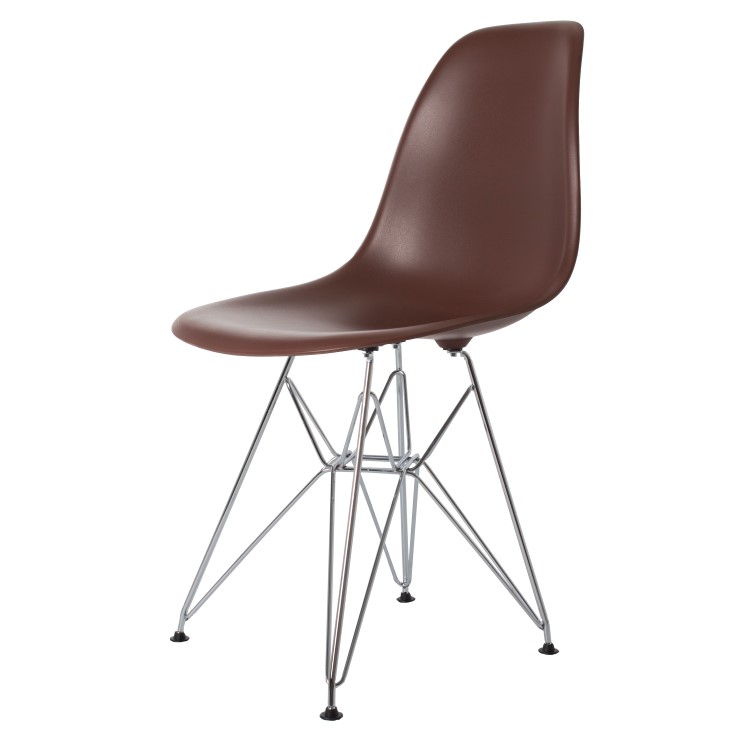 Charles Eames style, Eetkamerstoel DSR mat PP bruin