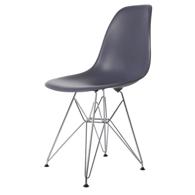 Charles Eames style, Eetkamerstoel DSR mat PP donkergrijs