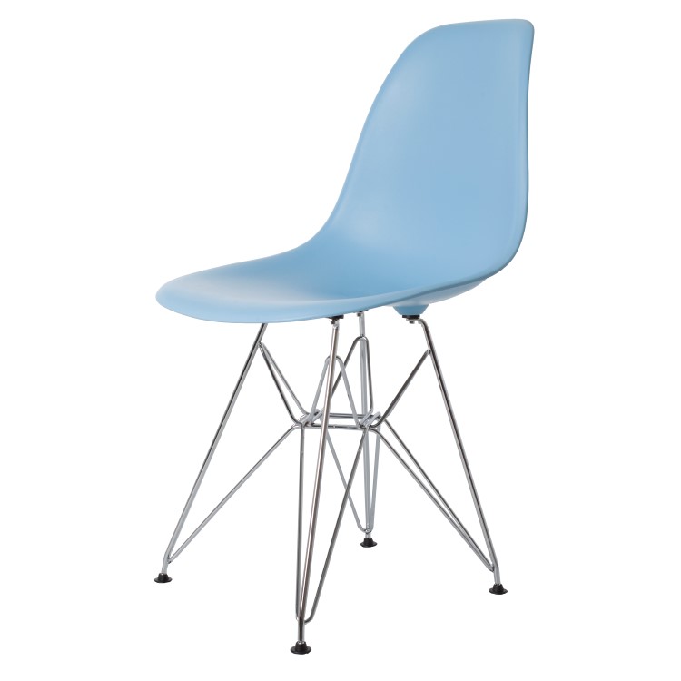 Charles Eames style, Eetkamerstoel DSR mat PP lichtblauw