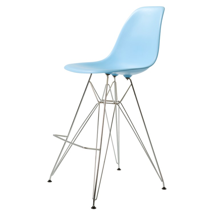 Charles Eames style, Barkruk DSR mat PP lichtblauw