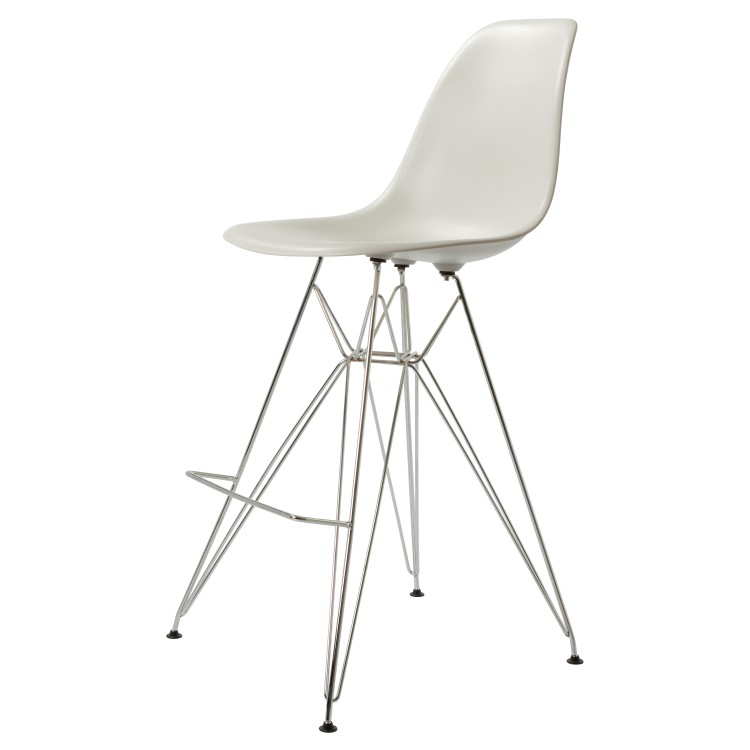 Charles Eames style, Barkruk DSR mat PP lichtgrijs