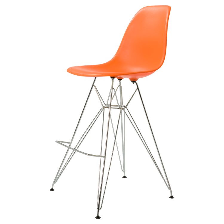 Charles Eames style, Barkruk DSR mat PP oranje