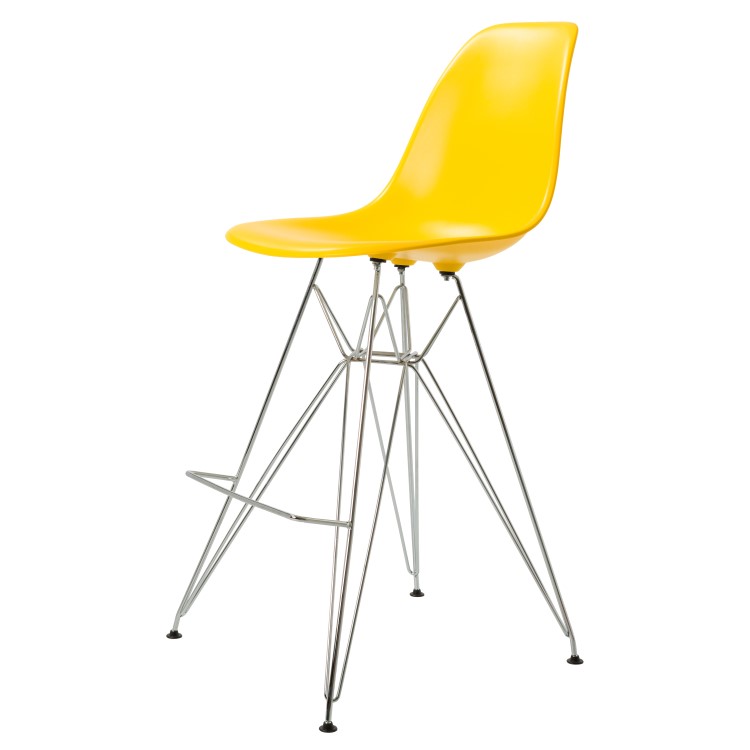 Charles Eames style, Barkruk DSR mat PP geel