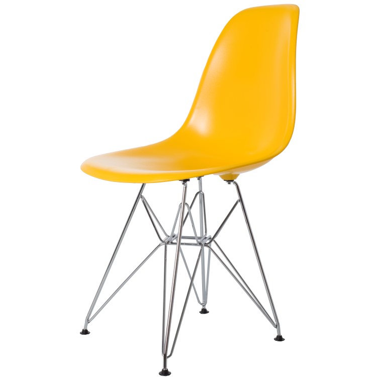 Charles Eames style, Eetkamerstoel DSR ABS geel