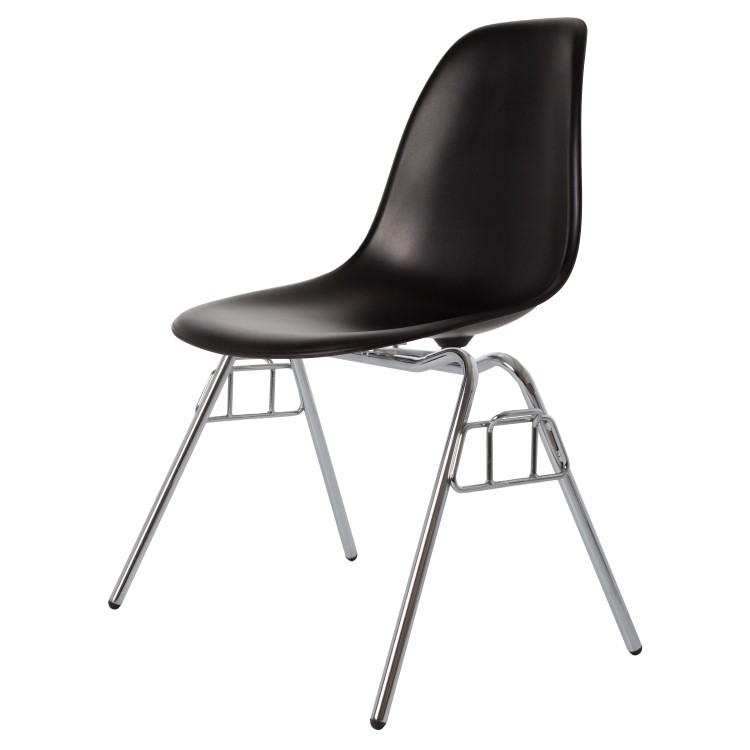 Charles Eames style, Eetkamerstoel DSS mat PP zwart