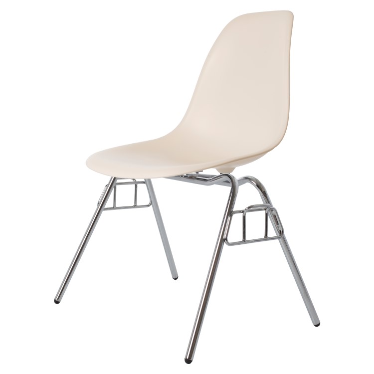 Charles Eames style, Eetkamerstoel DSS mat PP creme