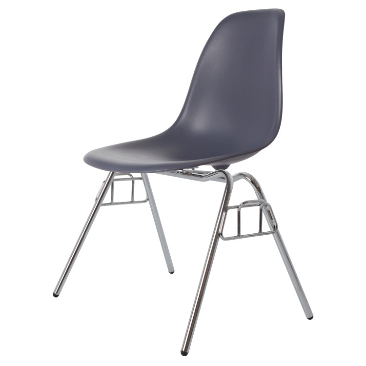 Charles Eames style, Eetkamerstoel DSS mat PP donkergrijs