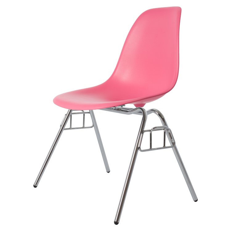 Charles Eames style, Eetkamerstoel DSS mat PP Lichtroze