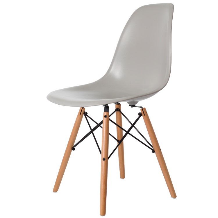 Charles Eames style, Eetkamerstoel DSW ABS lichtgrijs