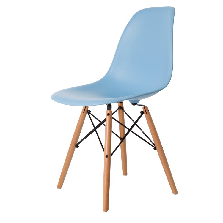 Charles Eames style, Eetkamerstoel DSW mat PP lichtblauw