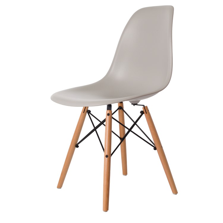 Charles Eames style, Eetkamerstoel DSW mat PP lichtgrijs