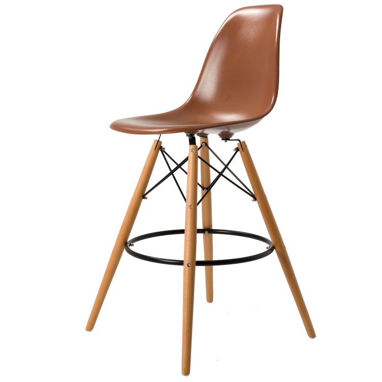 Charles Eames style, Barkruk DSW kruk ABS bruin