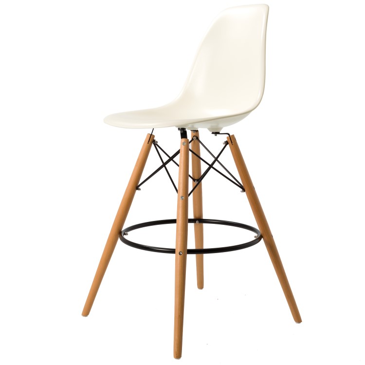 Charles Eames style, Barkruk DSW kruk ABS creme