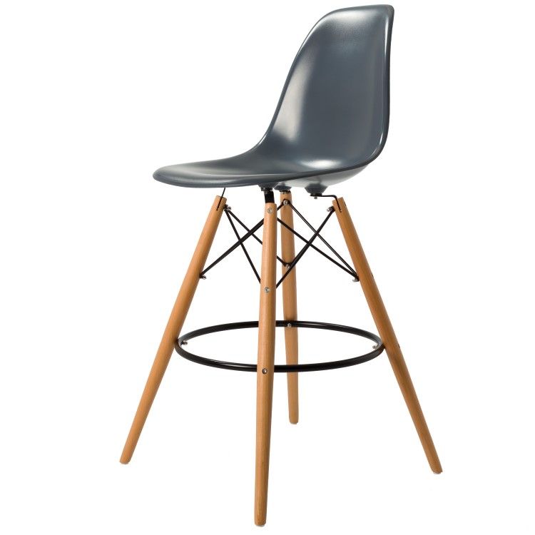 Charles Eames style, Barkruk DSW kruk ABS donkergrijs