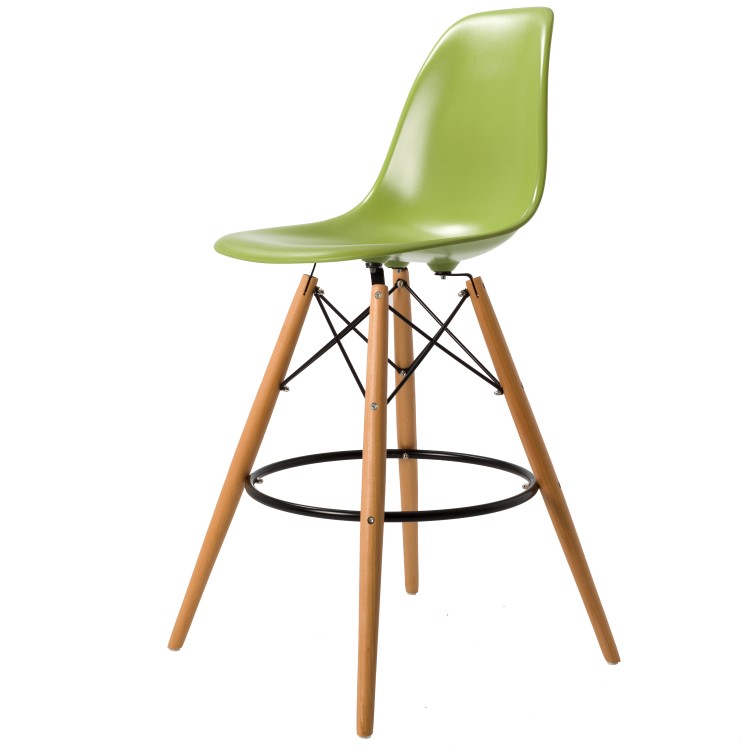 Charles Eames style, Barkruk DSW kruk ABS groen