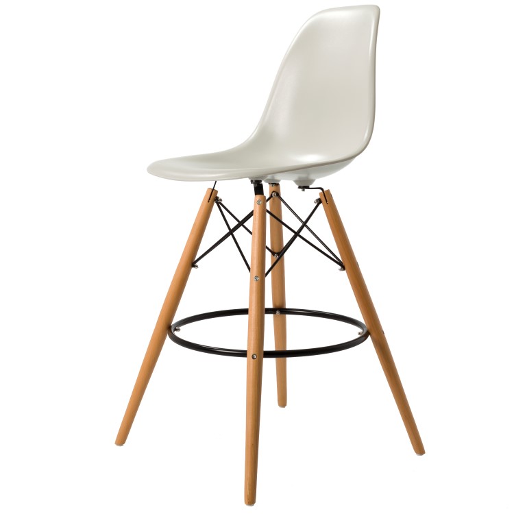 Charles Eames style, Barkruk DSW kruk ABS lichtgrijs