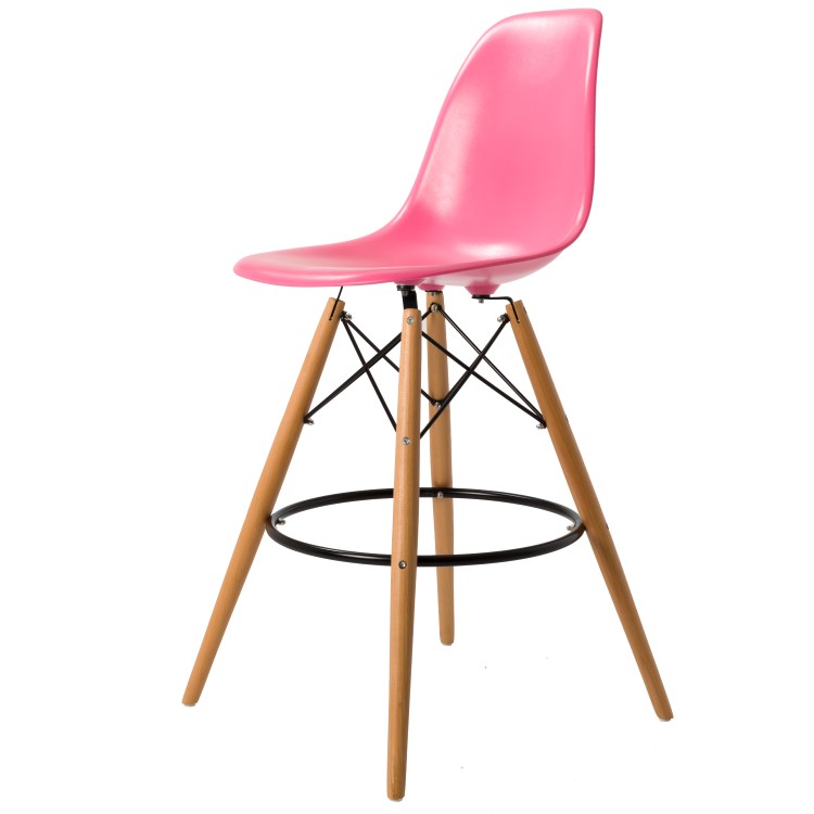 Charles Eames style, Barkruk DSW kruk ABS roze