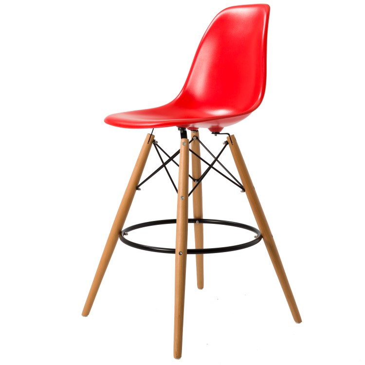 Charles Eames style, Barkruk DSW kruk ABS rood