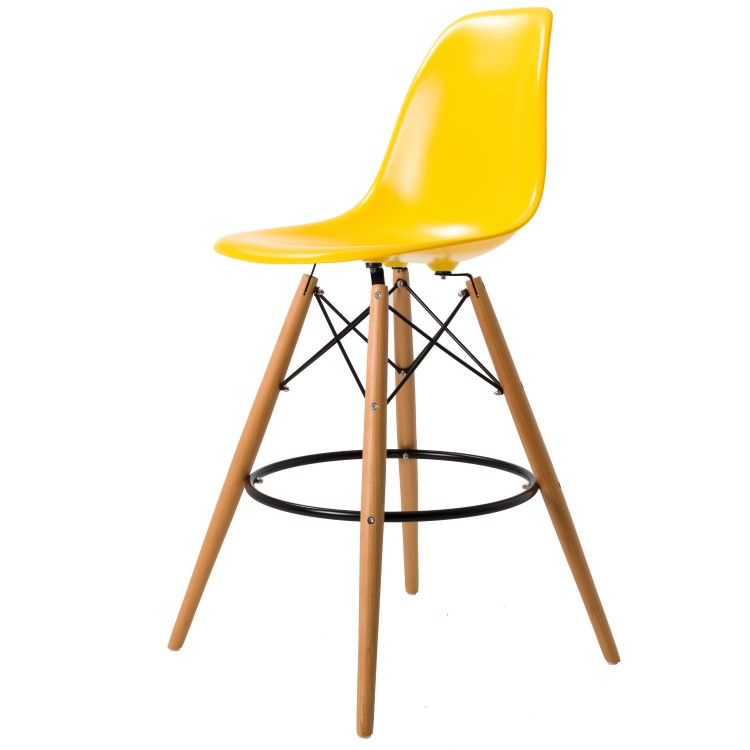 Charles Eames style, Barkruk DSW kruk ABS geel