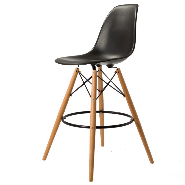 Charles Eames style, Barkruk DSW mat PP zwart