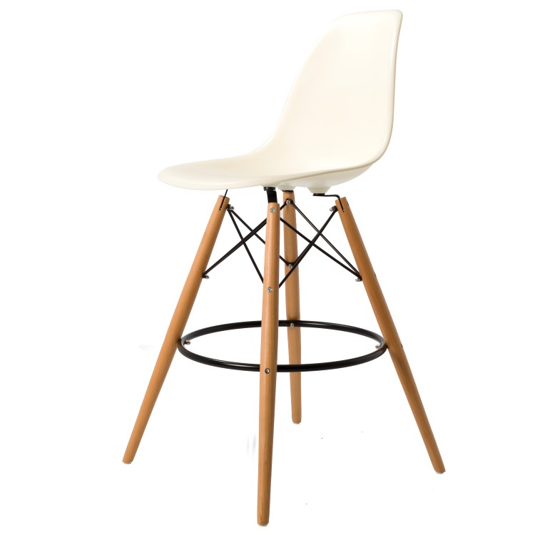 Charles Eames style, Barkruk DSW mat PP creme