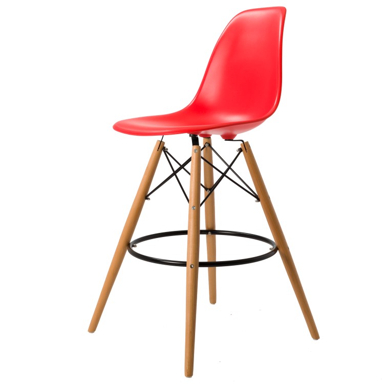 Charles Eames style, Barkruk DSW mat PP rood