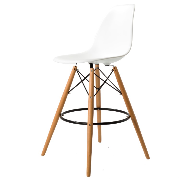 Charles Eames style, Barkruk DSW mat PP wit