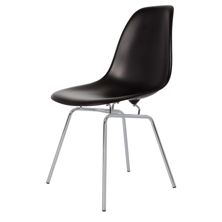 Charles Eames style, Eetkamerstoel DSX mat PP zwart