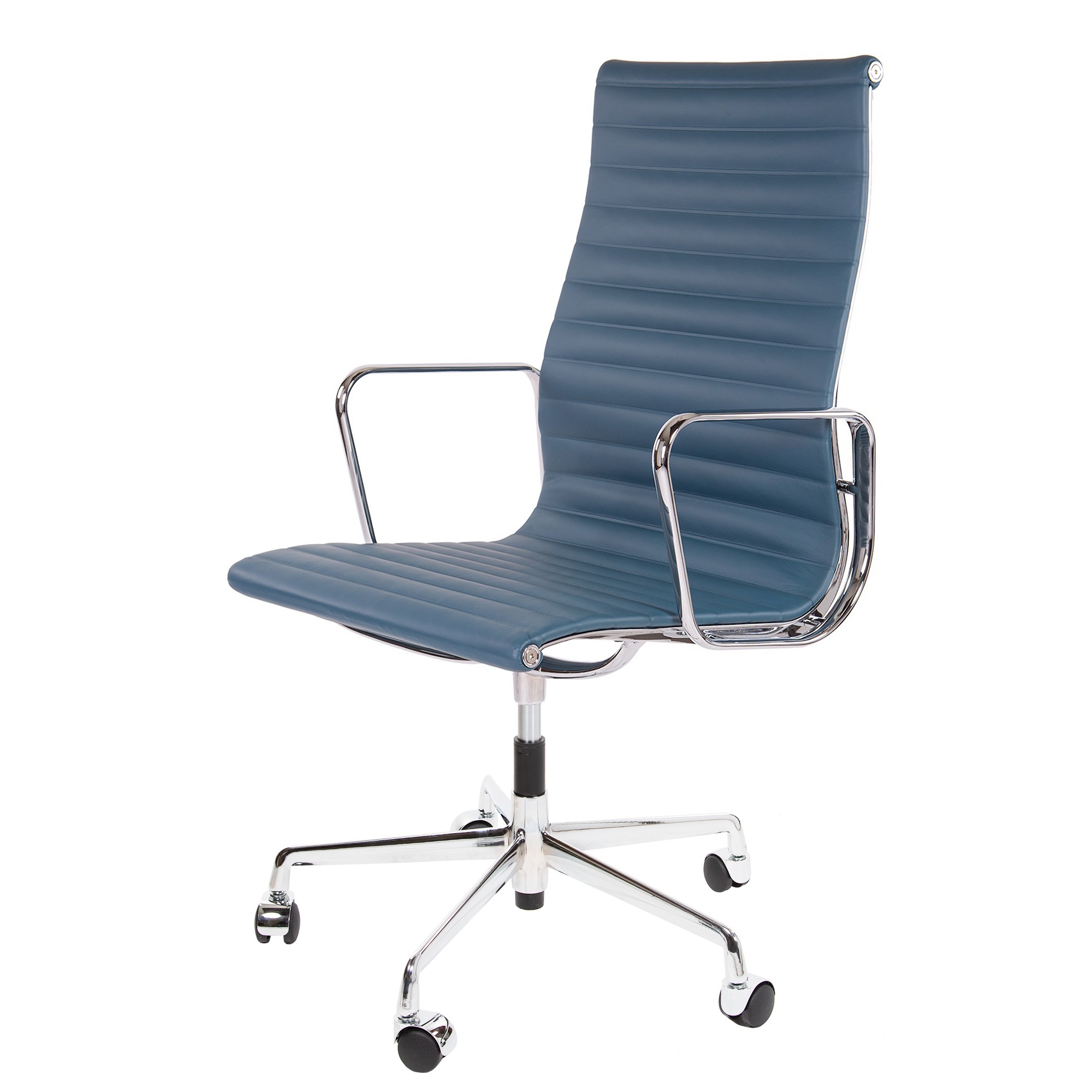 Charles Eames style, Bureaustoel EA119 Leder blauw