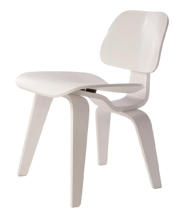 Charles Eames style, Eetkamerstoel DCW wit