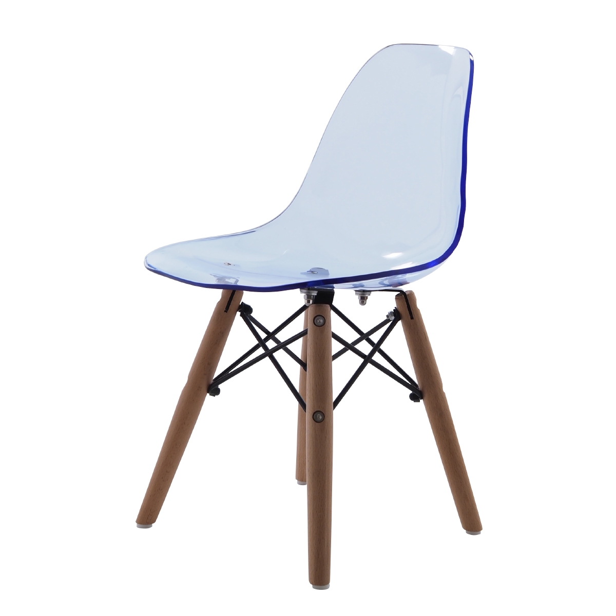 Charles Eames style, Kinderstoel DSW Junior transparant blauw