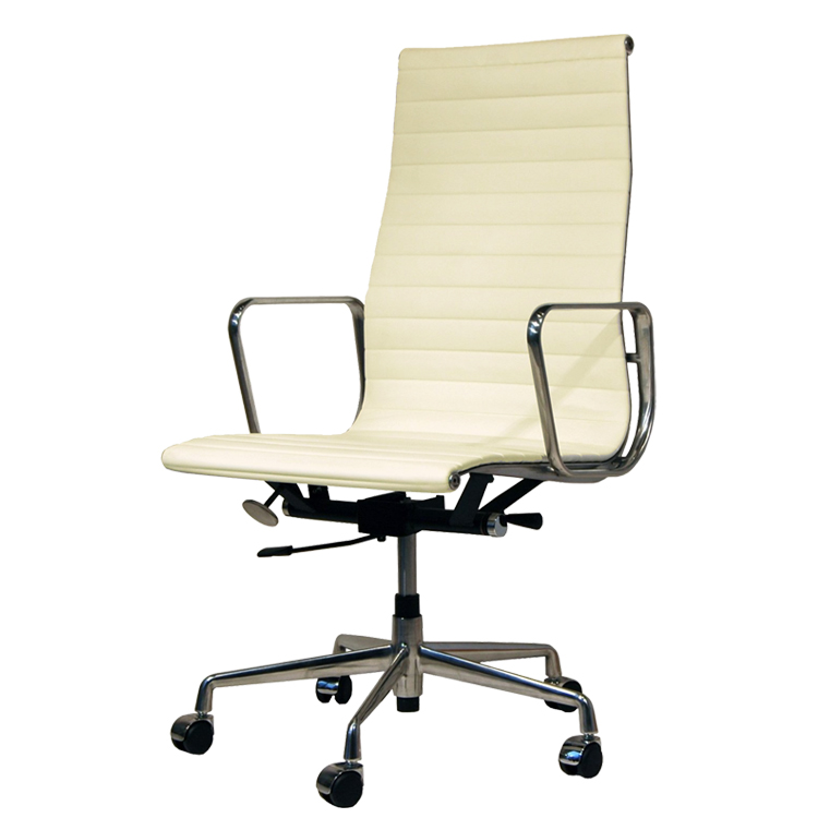 Charles Eames style, Bureaustoel EA119 Leder creme