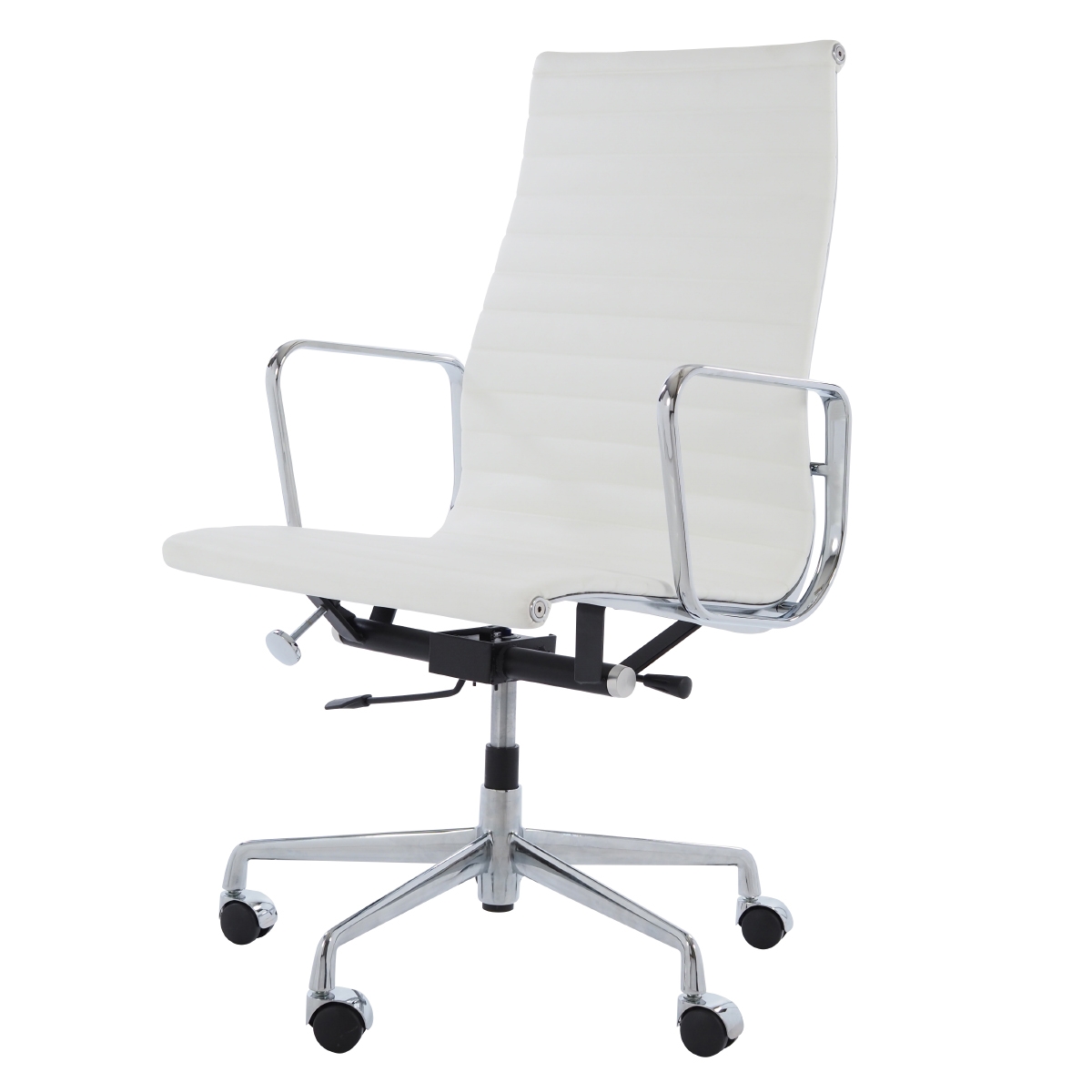 Charles Eames style, Bureaustoel EA119 Leder wit