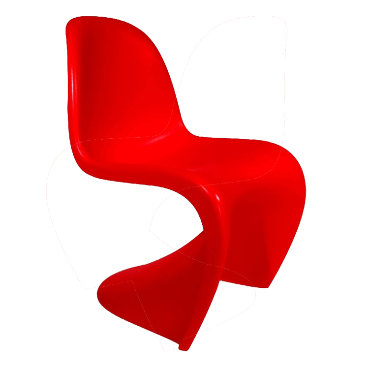 Verner Panton style, Eetkamerstoel Panton stoel glanzend rood