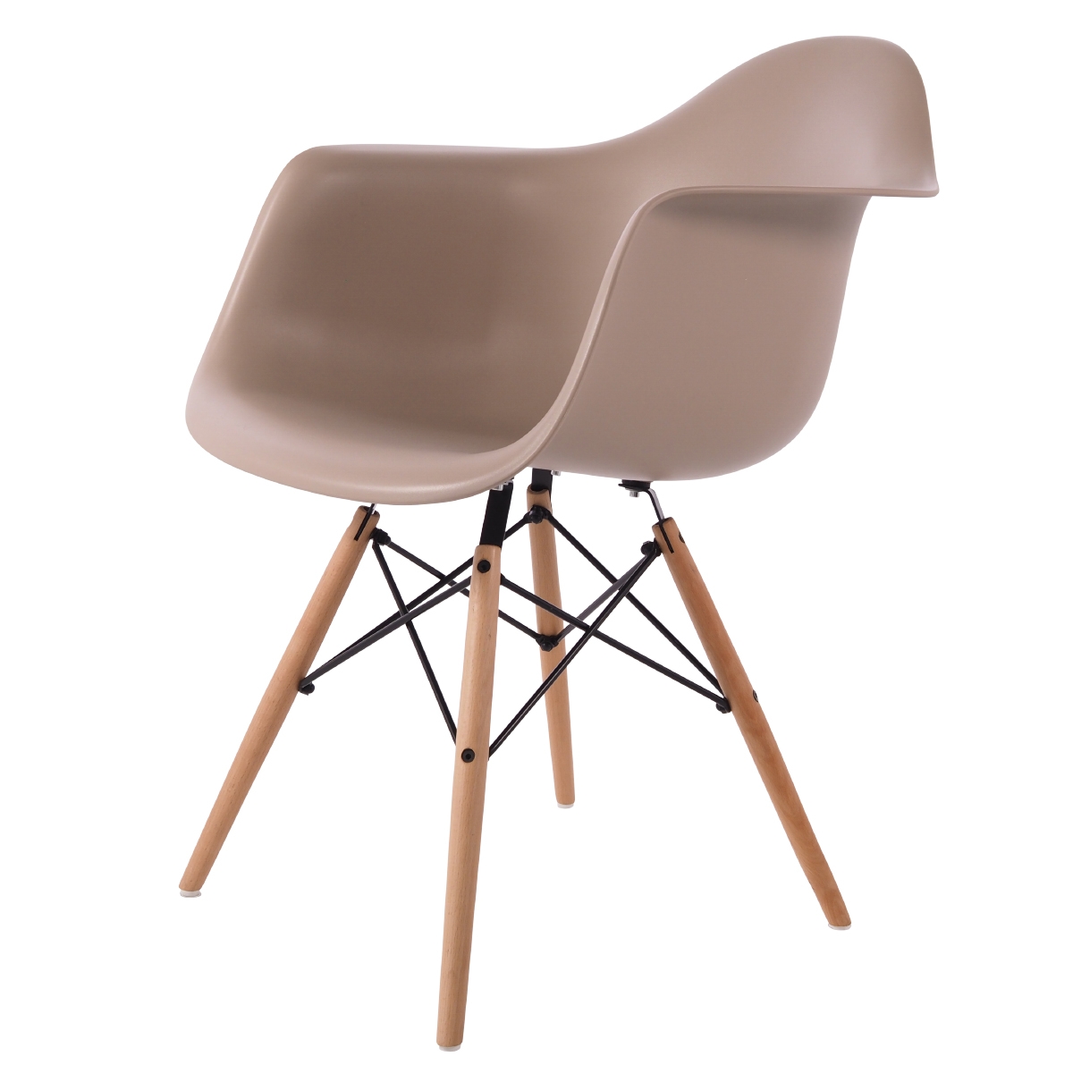 Charles Eames style, Eetkamerstoel DAW PP licht choco