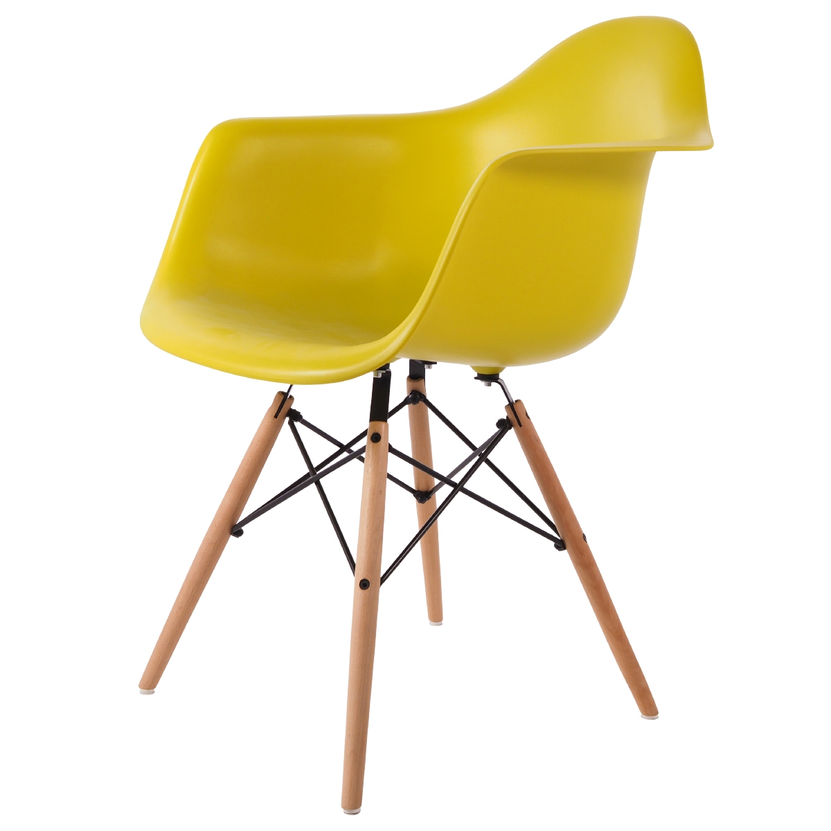 Charles Eames style, Eetkamerstoel DAW mat PP mosterd