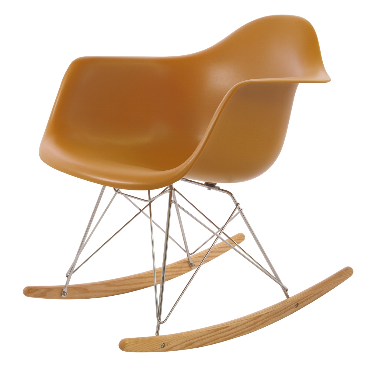 Charles Eames style, Schommelstoel RAR Chroom frame PP gember
